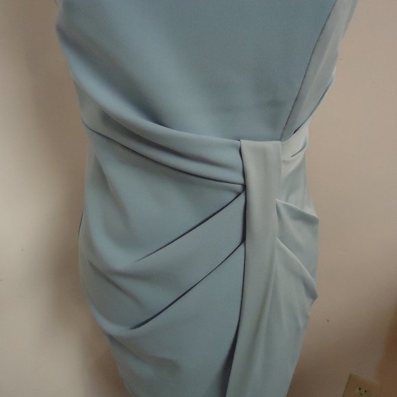 London Dress Company Size 6 Pale Blue Sleeveless Front Pleated Dress - Picture 4 of 11
